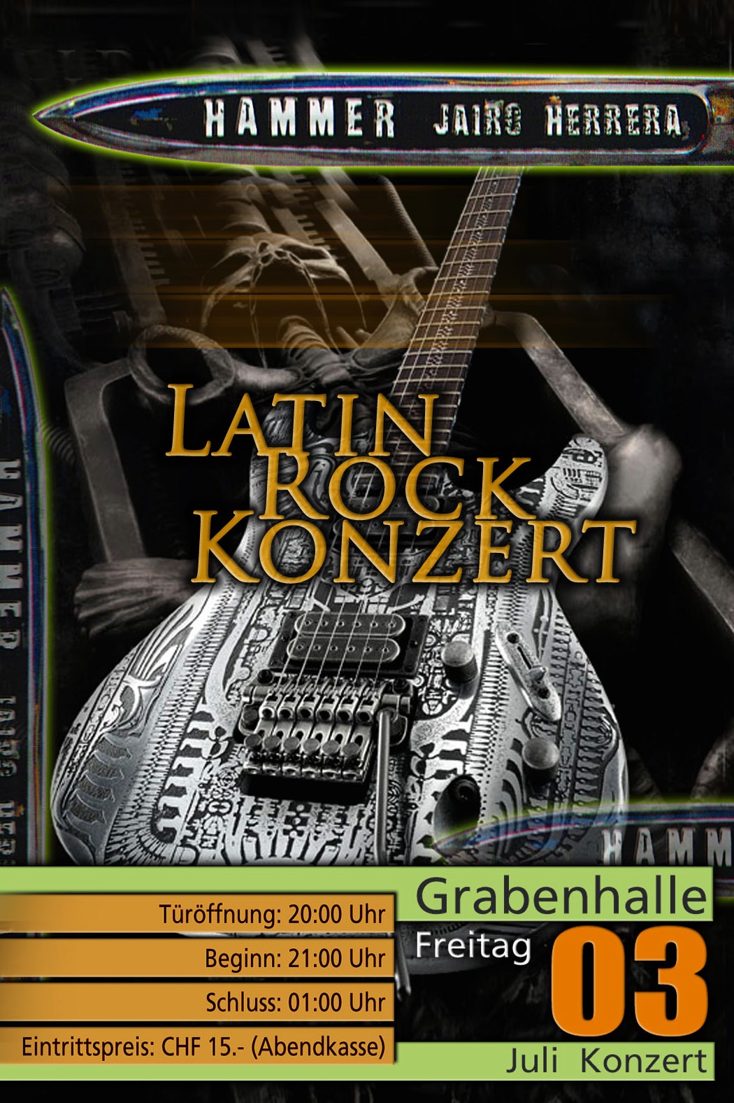 HAMMER Jairo Latin Rock Concert Flyer